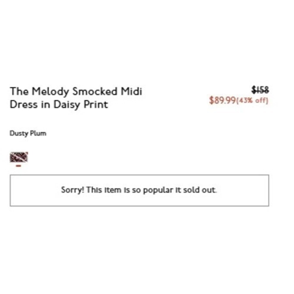 Madewell Dress Small The Melody Smocked Midi Daisy Print Dusty Plum Cotton NV483 - Picture 2 of 15